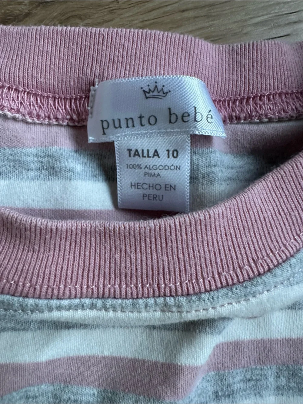 Punto Bebe 100% Cotton Pajama Set Pink Stripped Print 10